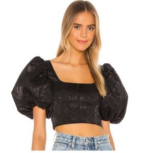 LPA Black Top - Puff Sleeve, Size XS